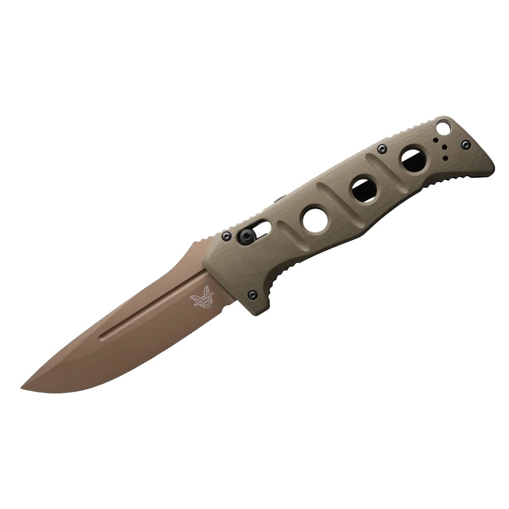 Benchmade Auto Adamas Magnacut 63-65HRC Drop-point 3.78" Knife w/Olive Drab G10 Handle 2750FE-04 - benchmade