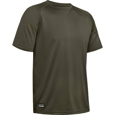 Under Armour Men's Tactical Tech Shortsleeve Marine OD Green/Clear Shirt 1005684-39000, XXS - Under Armour