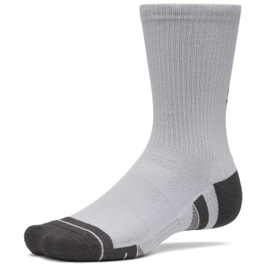 Under Armour Adult Unisex Performance Tech Mod Gray/Jet Gray Crew Top Socks 6015145-01100, Medium - Under Armour