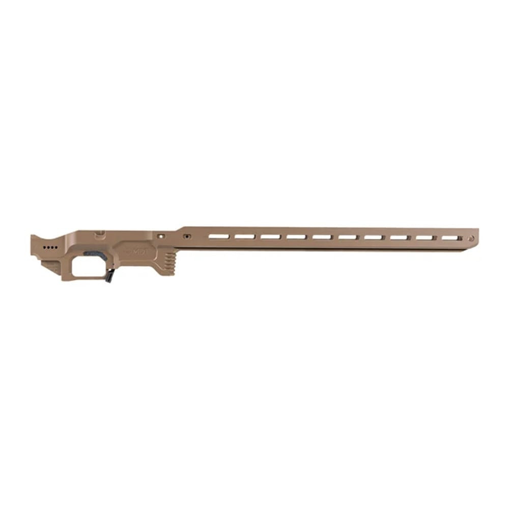 MDT ACC Elite Chassis Base for Ruger American Short Action Right Hand, Black 116730-BLK in Flat Dark Earth - MDT
