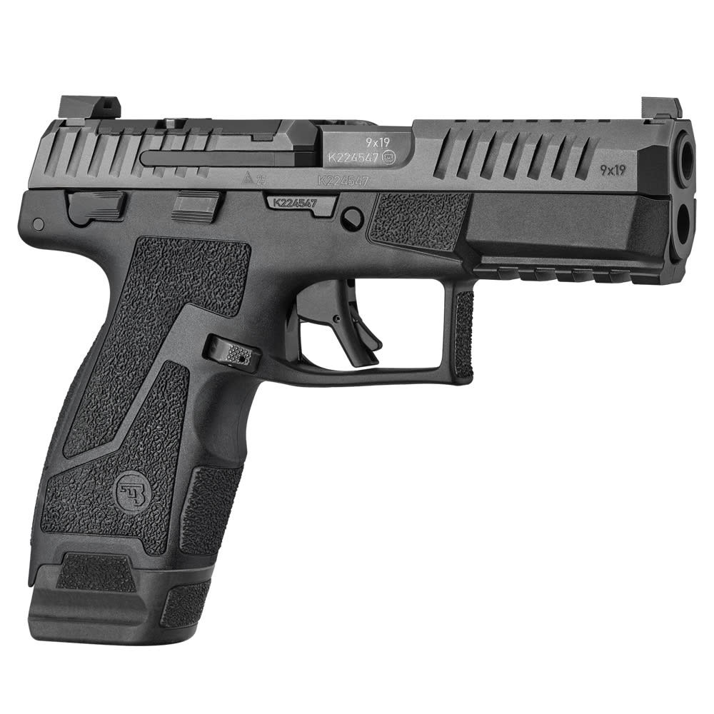 CZ-USA CZ Duty 4.0C 9mm 4″ Bbl OR H3 Night Sights Manual Saftey Ambi Slide Stop/Mag Catch Poly Frame & Grip Black Pistol w/(2) 10rd Mags 05099