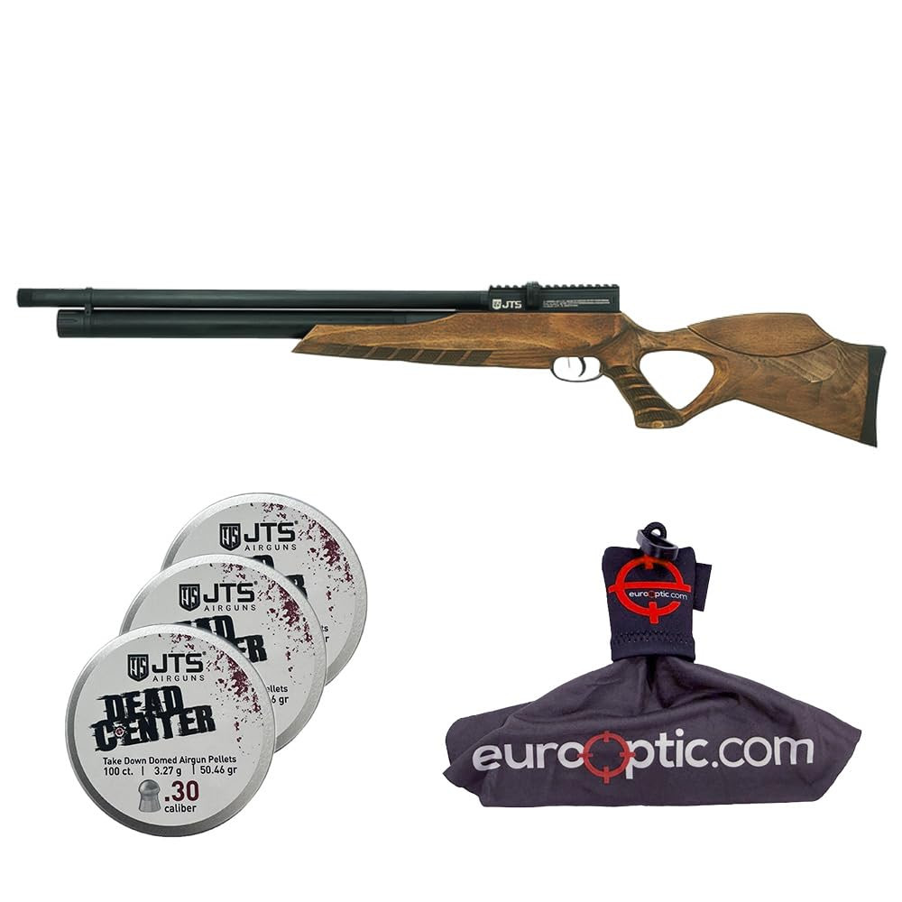 JTS Airguns JTS Airacuda Max Big Bore .30 Cal Wood PCP Air Rifle with 3.25g Ammo and Cleaning Kit JAGACUDAM30 - JTS Airguns
