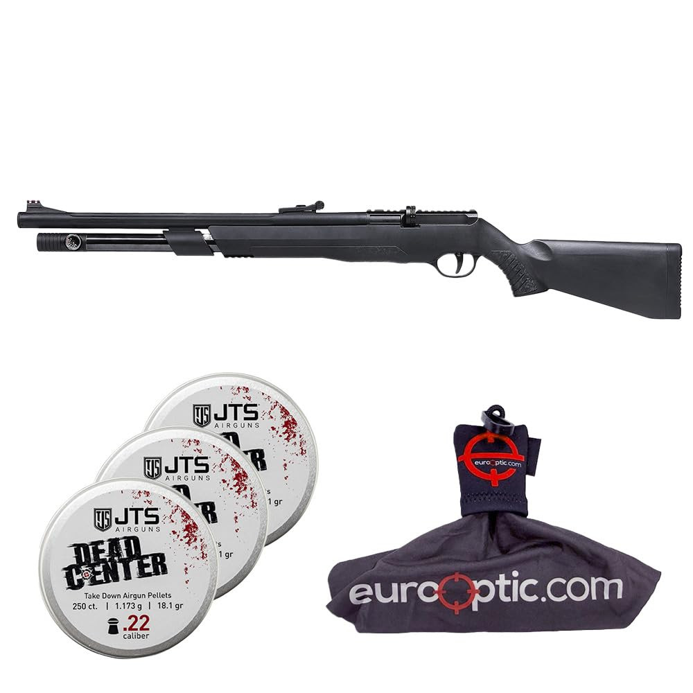 JTS Airguns JTS AirStryke .22 Cal Black PCP Air Rifle with 1.175g Pellets & Spudz Cleaning Kit JAGAS22-KIT-100 - JTS Airguns