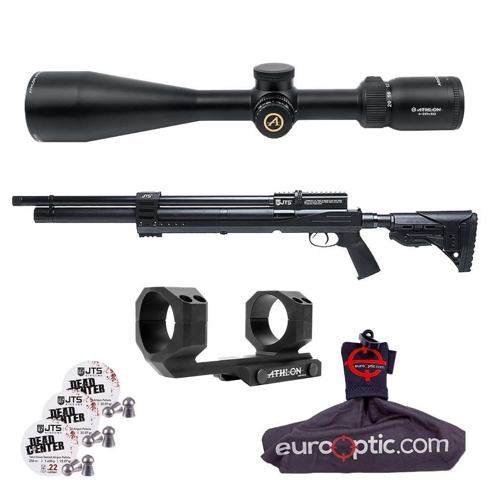 JTS Airguns JTS Airacuda PRS MAX .22 Air Rifle w/ 1.430g Pellets, Athlon Argos HMR 4-20x50mm Scope & Mount, Spudz Cleaning Cloth - JTS Airguns
