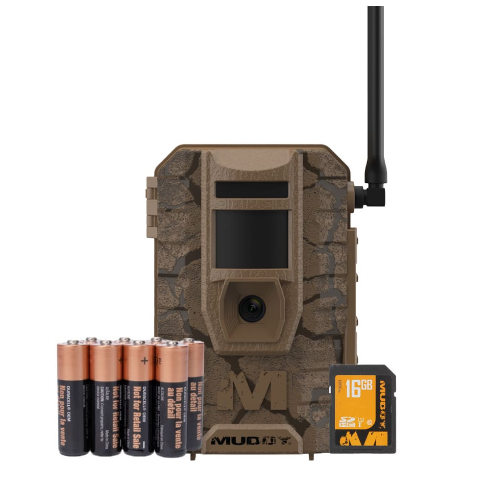 Muddy Mitigator 2.0 24MP Cellular Trailcam w/8 AA Batteries, 16GB SD Card, Dual Network Coverage, On-Demand Function, 720p Video with Audio