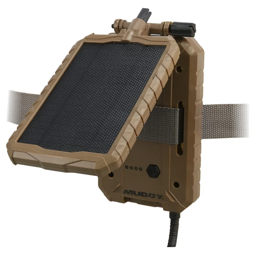 Muddy Solar Battery Pack with Integrated 5000mAh Lithium-Ion Battery for Trailcams with 12V DC jack MUD-SOLPAK - Muddy Outdoors