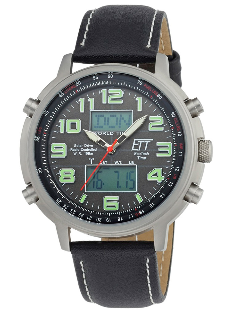 - 48mm ETT Controlled owlica Watches Genuine Drive Solar Chrono EGS-11301-22L Radio 10ATM | Hunter II