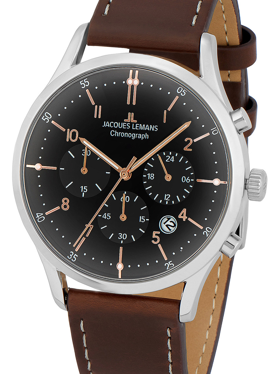 Jacques Lemans 1-2068O Retro 41mm | Genuine men´s 5ATM - owlica chrono Classic Watches