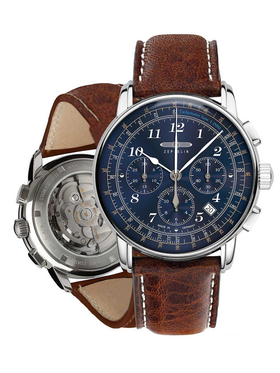 Los | automatic 5ATM Angeles Genuine 7624-3 42mm chrono Watches Zeppelin - LZ126 owlica