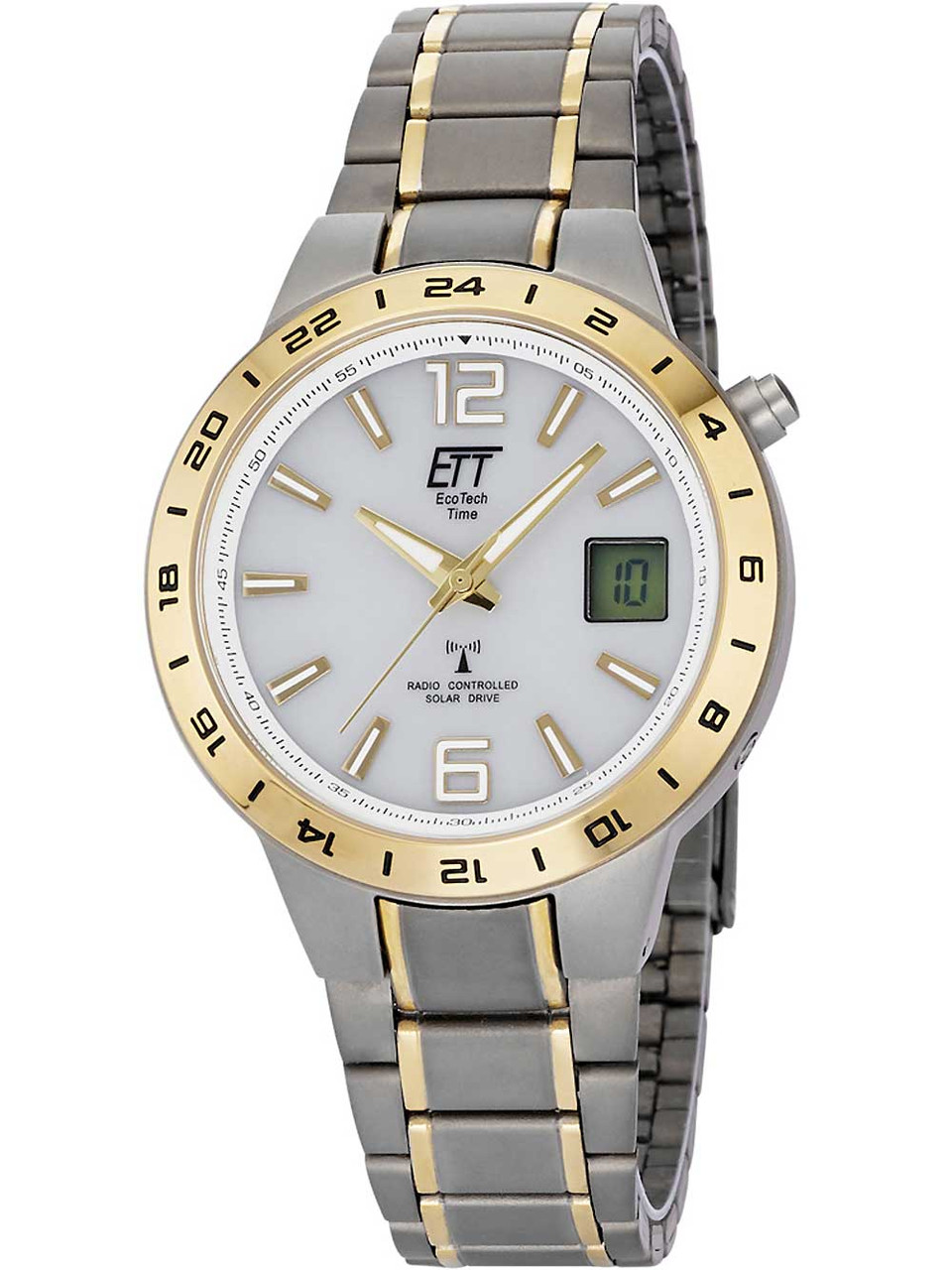 ETT EGT-11410-40M Men\'s solar | radio - 5ATM 40mm Watches watch Genuine owlica controlled titanium