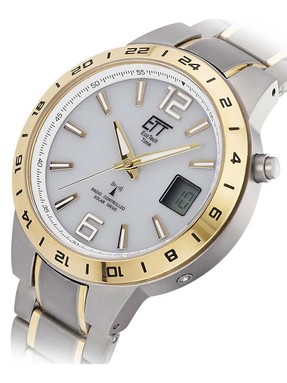 ETT EGT-11410-40M Men\'s owlica - solar | radio watch Genuine 5ATM controlled Watches titanium 40mm