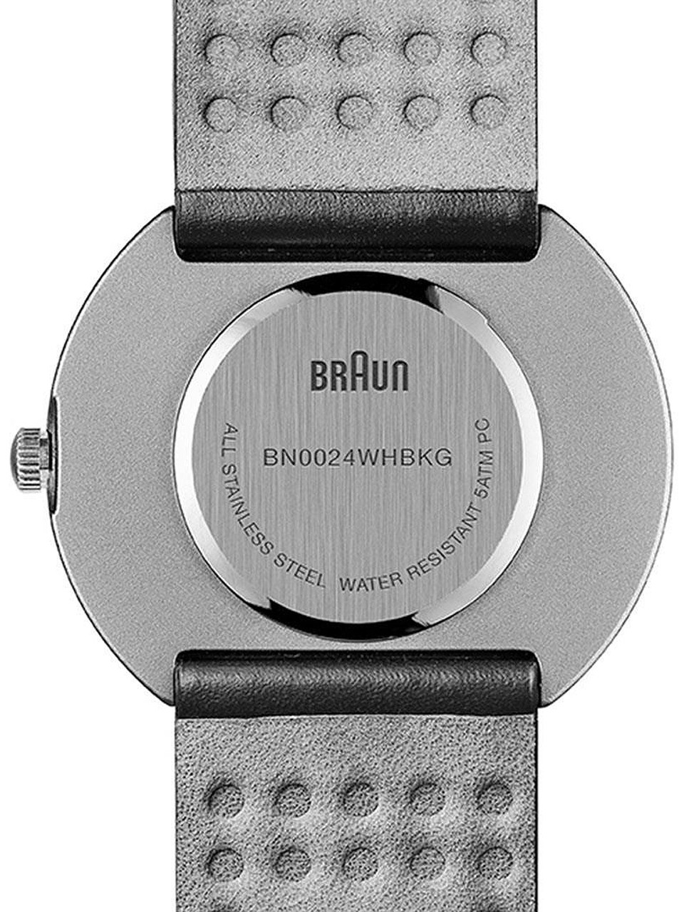 Braun Men's BN0024WHBKG Analog Wrist Watch Black Leather Band
