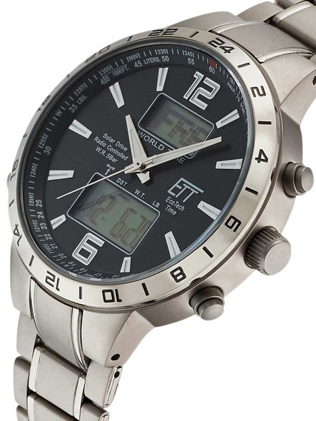 ETT EGT-11416-41M Men's solar titanium radio controlled watch 43mm 5ATM