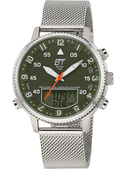 ETT EGS-11345-23M Solar Drive Radio Controlled Hunter II Chrono 48mm 10ATM  - owlica | Genuine Watches