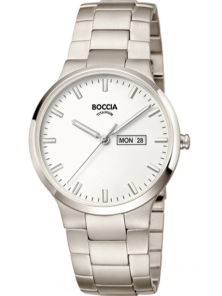 Boccia 3649-01 Men's watch titanium 39mm 5ATM