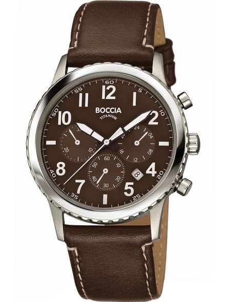 Boccia 3745-02 Men's watch chronograph titanium 41mm 5ATM