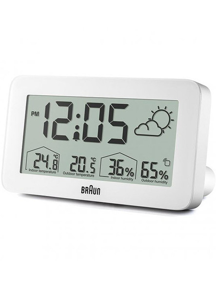 Braun BC13WP digital alarm clock w- weather station