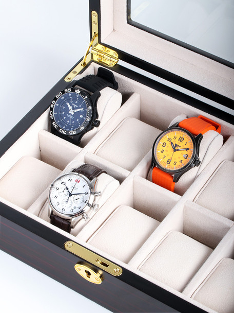 Rothenschild Watch Box RS-1087-10E for 10 Watches Ebony