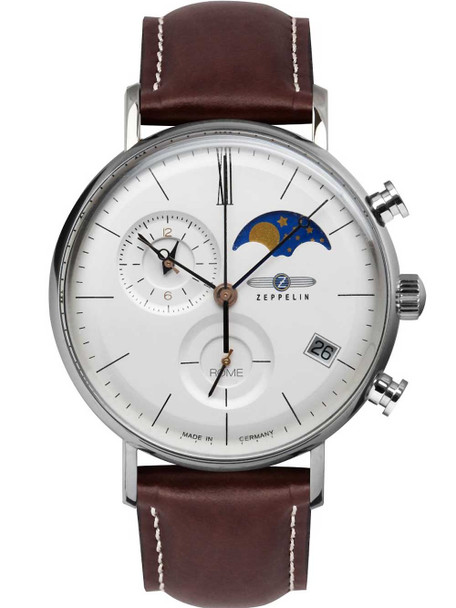 Zeppelin 7198-4 Rome moon phase chrono 41mm 5ATM