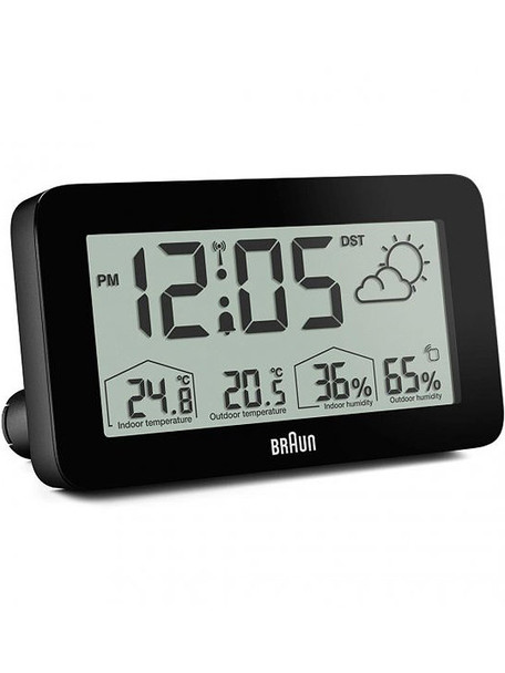 Braun BC13BP digital alarm clock w- weather station