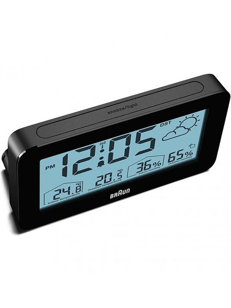 Braun BC13BP digital alarm clock w- weather station