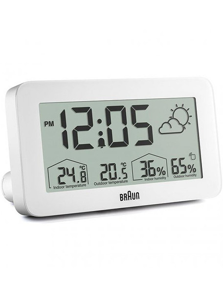 Braun BC13WP digital alarm clock w- weather station