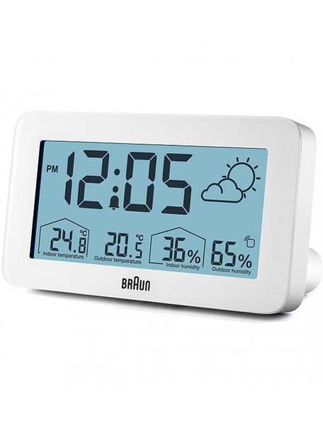 Braun BC13WP digital alarm clock w- weather station