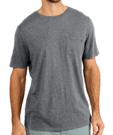 Free Fly Men's Bamboo Heritage Pocket Tee Heather Flint