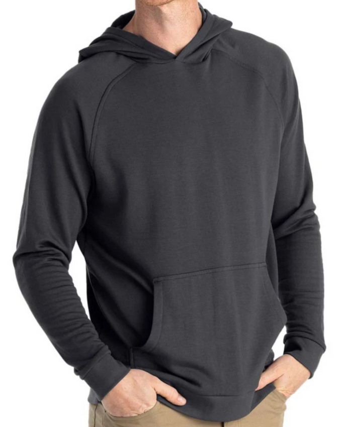 Free Fly Men's Bamboo Lightweight Fleece Hoodie: Black Sand