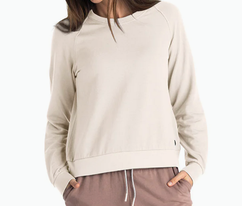 Free Fly Women's Bamboo Lightweight Fleece Crew Stone