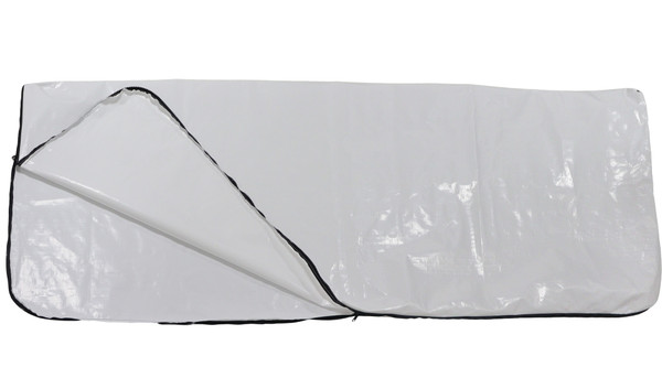 White perimeter zipper body bag with black zipper White perimeter zipper body bag with black zipper