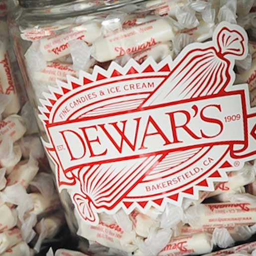 Original Taffy Candy Display Jar Dewar's Candy Shop