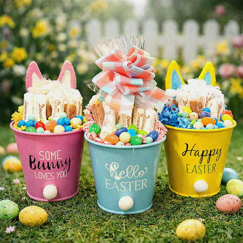 Tin Easter Bunny Bucket