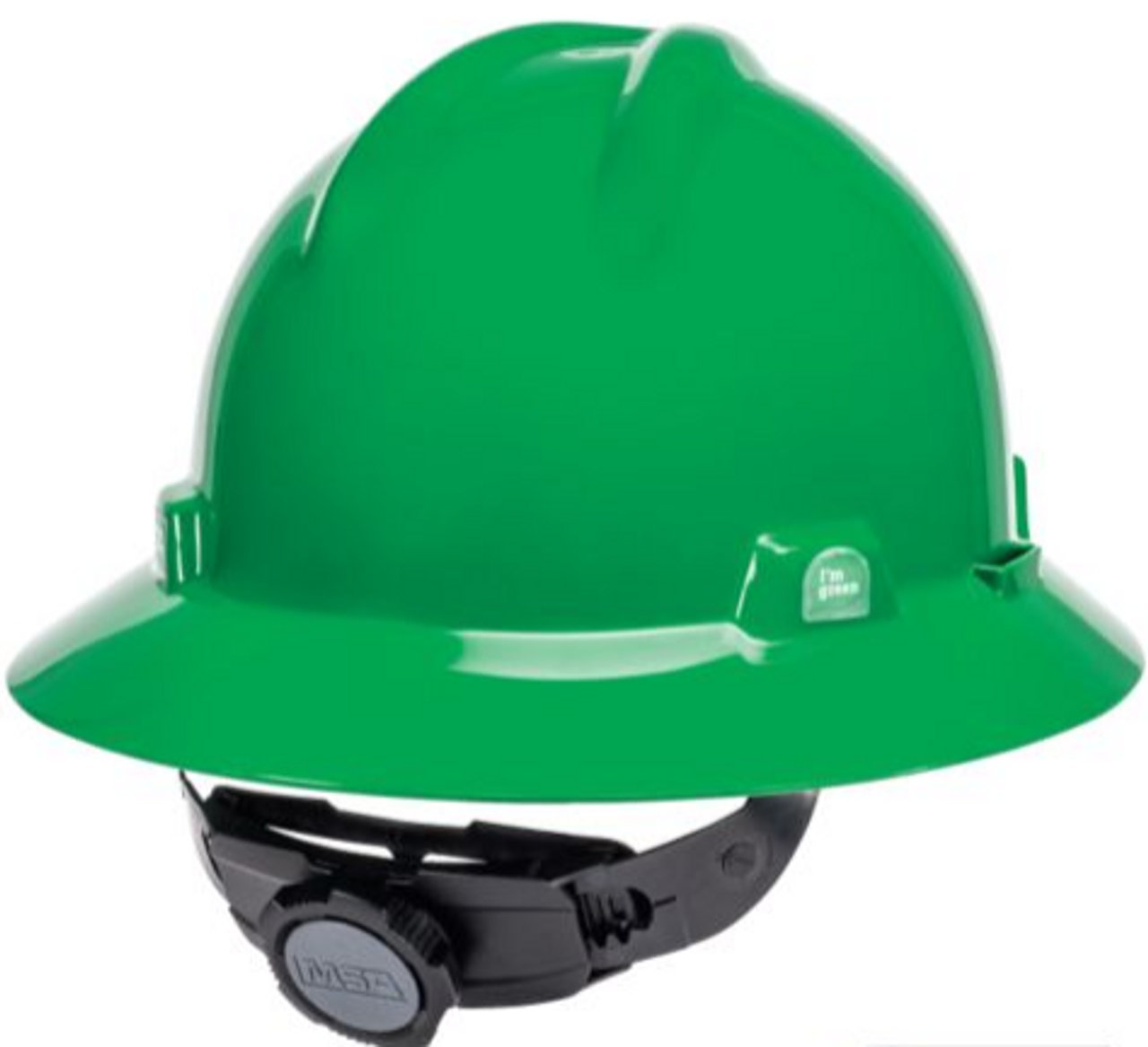 Download MSA V-Gard Green Safety Helmet - Full Brim Hat & Cap Style ...