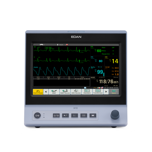 EDAN X10 Vital Signs Monitor, Portable vital signs monitor for hospitals, Patient monitoring system with NIBP SpO₂ PR, Best vital signs monitor for clinics and outpatient care, EDAN X10 patient monitor with touchscreen, Continuous and spot check patient monitor, Affordable vital signs monitor with connectivity
