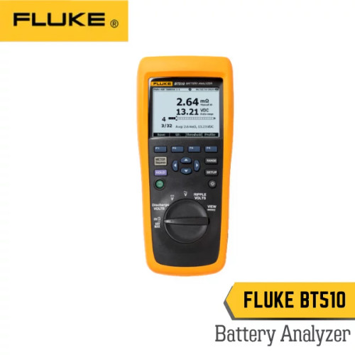 Fluke BT 510 battery analyzer, Fluke battery tester BT510, battery internal resistance tester, DC battery analyzer 600V, ripple voltage battery tester, battery discharge test analyzer, stationary battery testing equipment, telecom battery analyzer, UPS battery testing tool, data center battery maintenance tool, substation battery testing equipment, industrial battery diagnostic tool