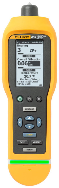 Fluke 805 vibration meter, Fluke vibration tester 805, machine vibration analyzer, bearing condition tester, industrial vibration meter, portable vibration tester, predictive maintenance tools, motor vibration testing tool, pump vibration analyzer, HVAC vibration meter, rotating equipment monitoring, factory maintenance tools