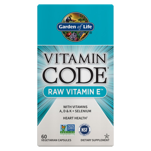 Garden of Life Vitamin Code Raw Vitamin E 60 Vegetarian Capsules
