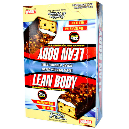 Labrada Lean Body Protein Bars Cookies & Cream 12 Bars