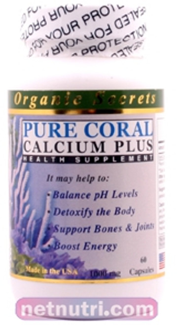 Organic Secrets- Pure Coral Calcium Plus- 60 Capsules