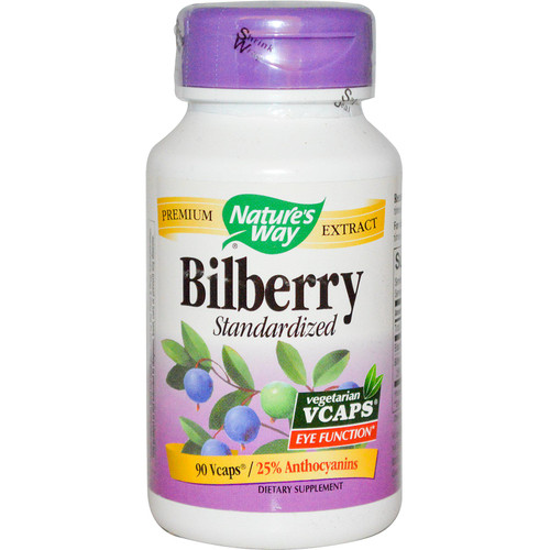 Nature's Way, Bilberry, Standardized, 90 Vcaps