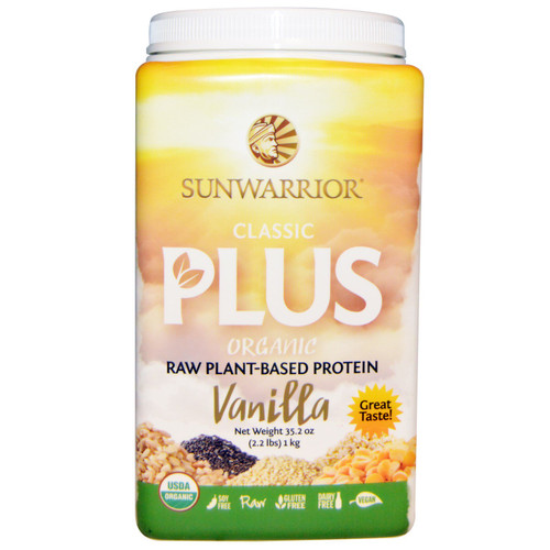 Sunwarrior Classic Plus Organic Raw Plant-Based Protein Vanilla 35.2 oz