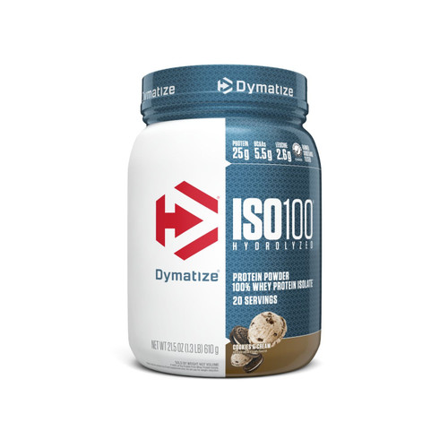 Dymatize Nutrition ISO-100 100% Whey Protein Isolate Cookies & Cream 1.3 lbs