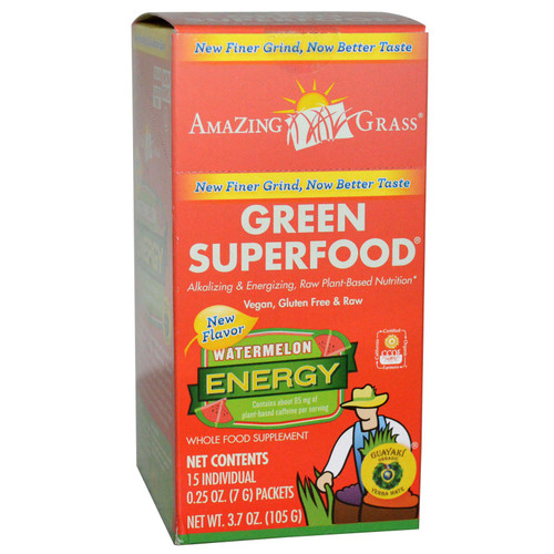 Amazing Grass Green SuperFood Energy Watermelon 15 Individual Packets