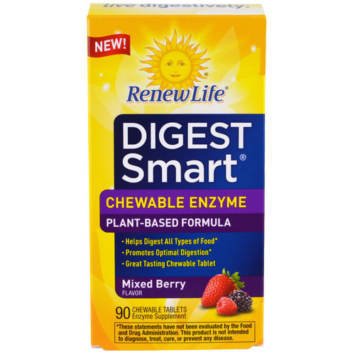 RenewLife Digest Smart Chewable Enzyme Mixed Berry 90 Chewable Tablets