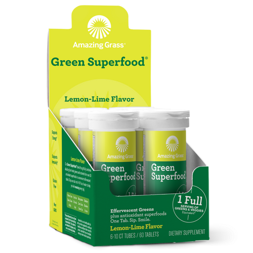 Amazing Grass - Green Superfood Effervescent Greens Lemon-Lime Flavor (10ct)