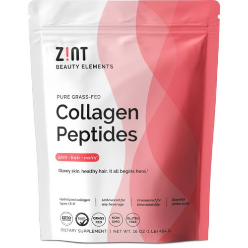 ZINT Pure Grass-Fed Collagen Peptides Powder Pouch 1 lb
