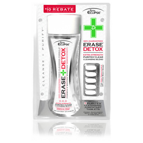 Total Eclipse Erase Detox Tropical Fruit 20oz. with 5 Puritex Cleansing Jumpstart Tablets