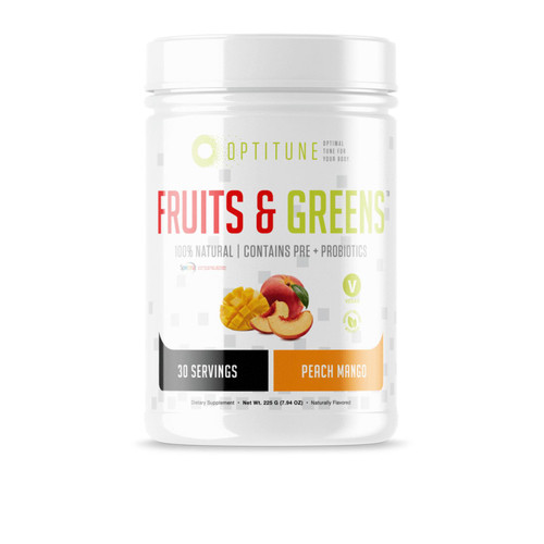 Optitune Fruits and Greens Peach Mango 225G 30 Servings