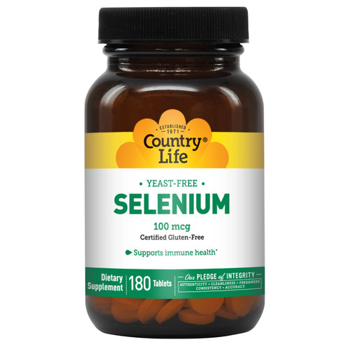 Country Life Selenium (Yeast Free) 100 Mcg 180 Tablets